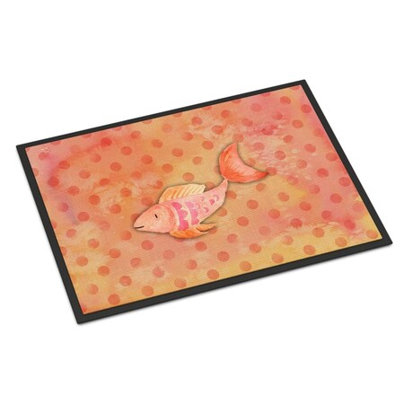 Carolines Treasures 24 x 36 in. Orange Fish Watercolor Indoor or Outdoor Mat BB7387JMAT